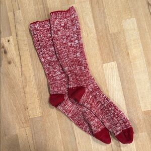 Cozy Red Knit Socks